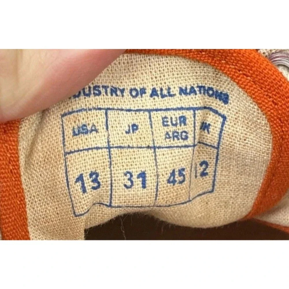 Industry Of All Nations Made In Kenya Vintage Sneakers Shoes Orange Men’s Sz 13